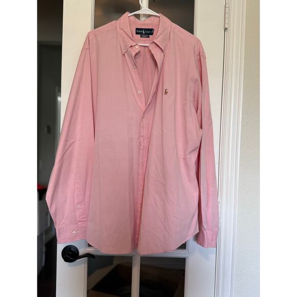 RALPH LAUREN Oxford Pink  Button Down Classic Dress Shirt Pony 17 1/2 36/37 - Picture 1 of 6